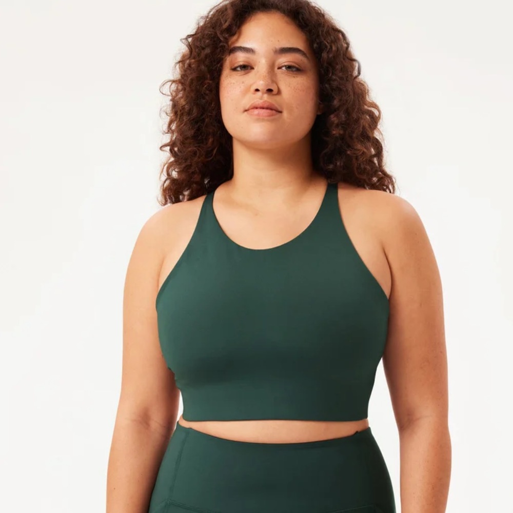 Girlfriend Collective Moss Topanga Halter Bra